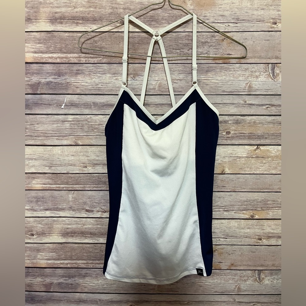 ⭐️ J Crew Blue White Tank Top Size M E1